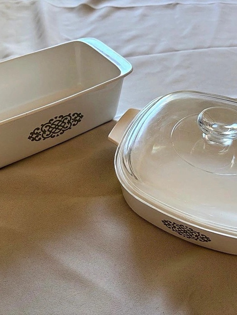 CorningWare Covered Cookware Set in White & Green